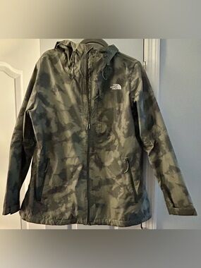 The North Face Women’s Green Camo Hooded Jacket